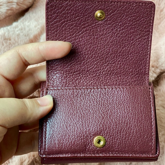Balenciaga Mini Trifold Wallet in Burgundy - Picture 5 of 5